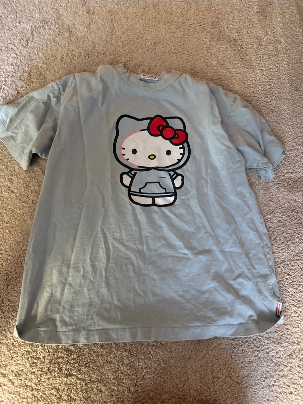 Madhappy Light Blue Hello Kitty Graphic Tee size m